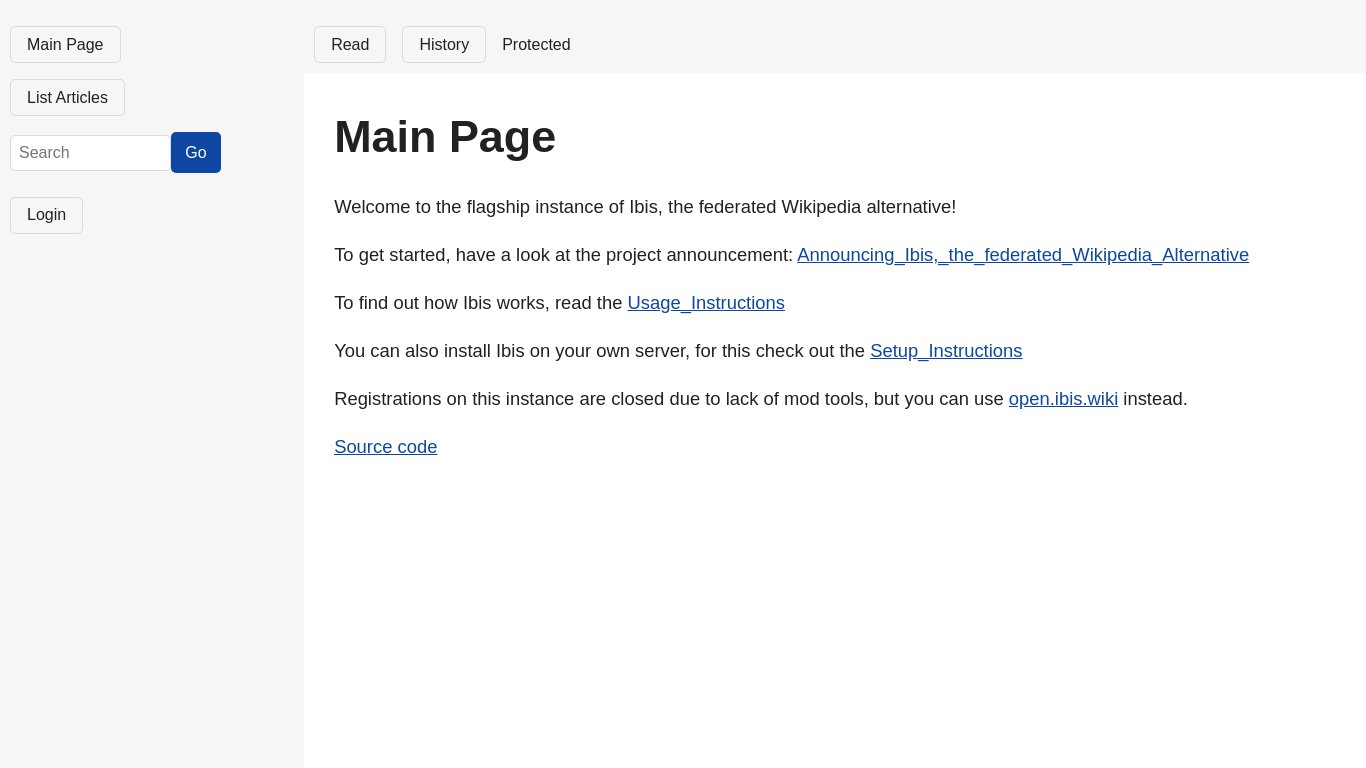 ibis.wiki Landing page