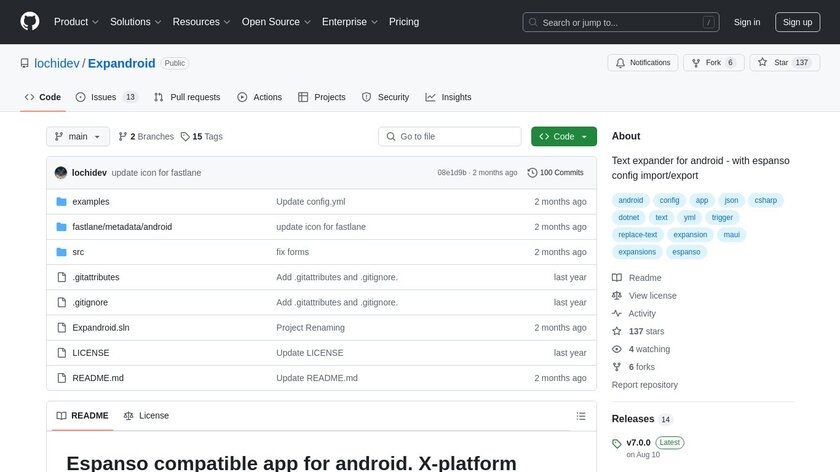 Expandroid Landing Page
