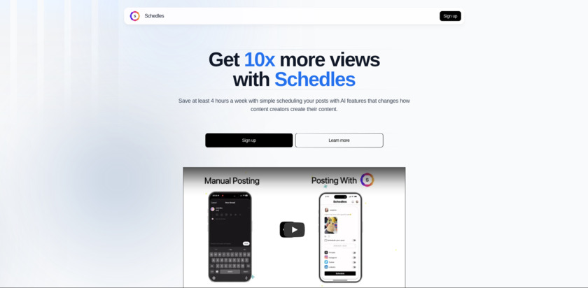 Schedles Landing Page