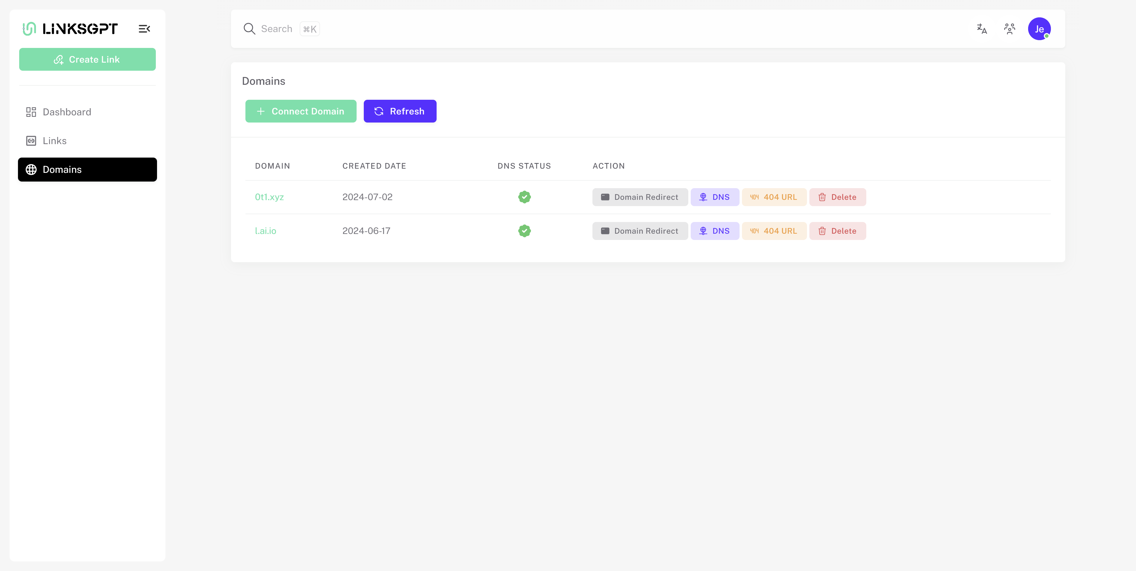 LinksGPT LinksGPT-Domains