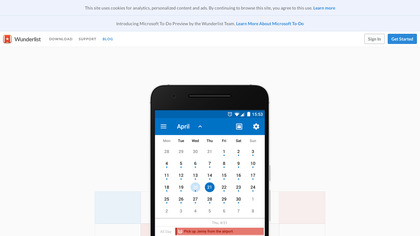 Wunderlist Calendar for Outlook image