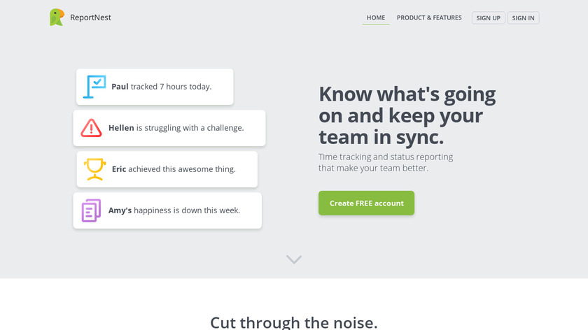 Report Nest Landing Page