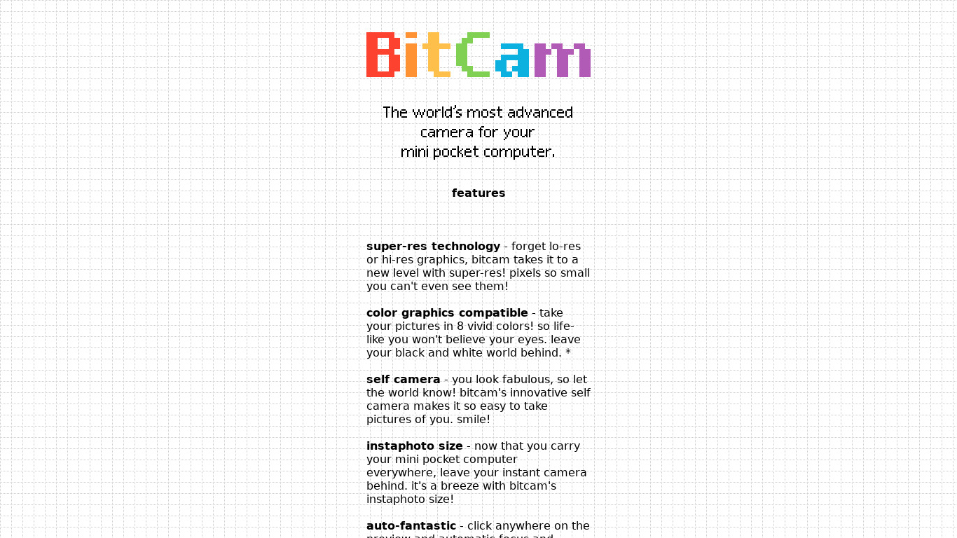 BitCam Landing page