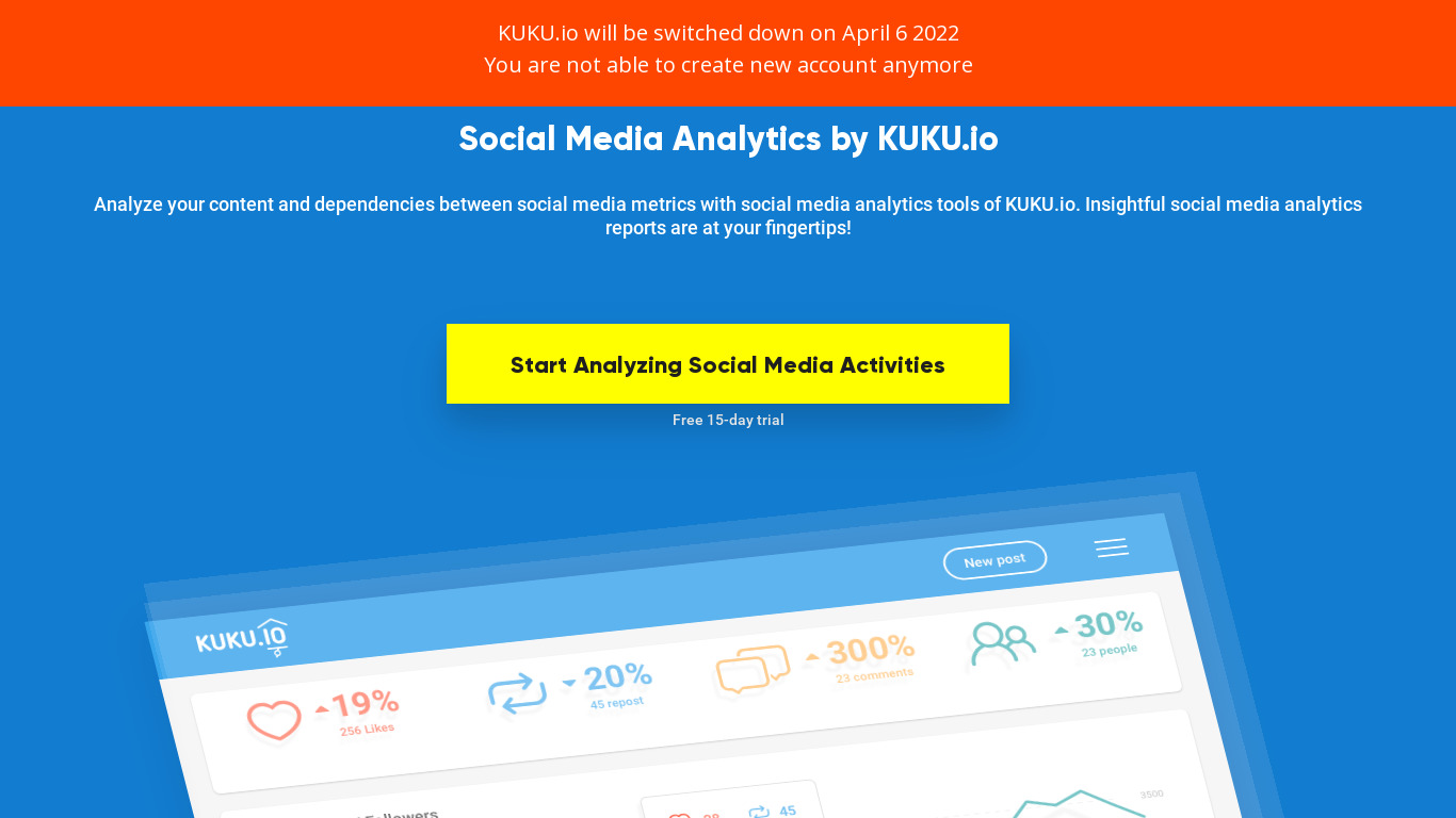 Kuku Analytics Landing page