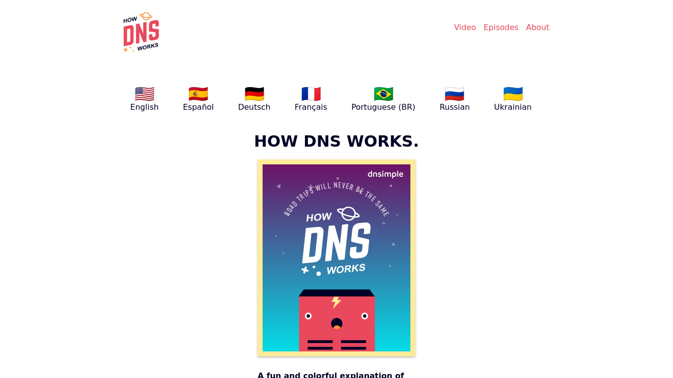 How DNS Works Landing page