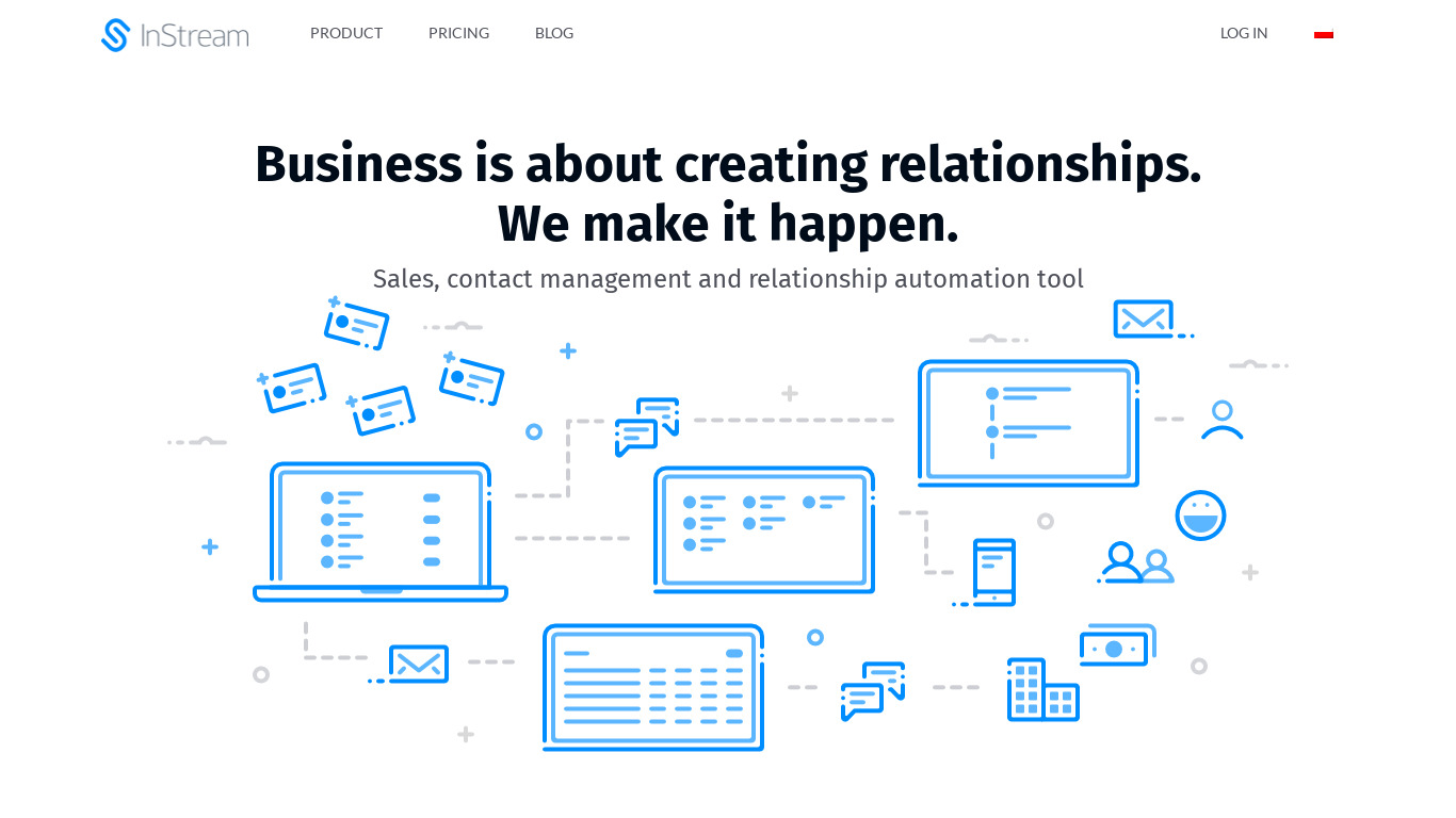 InStream CRM Landing page