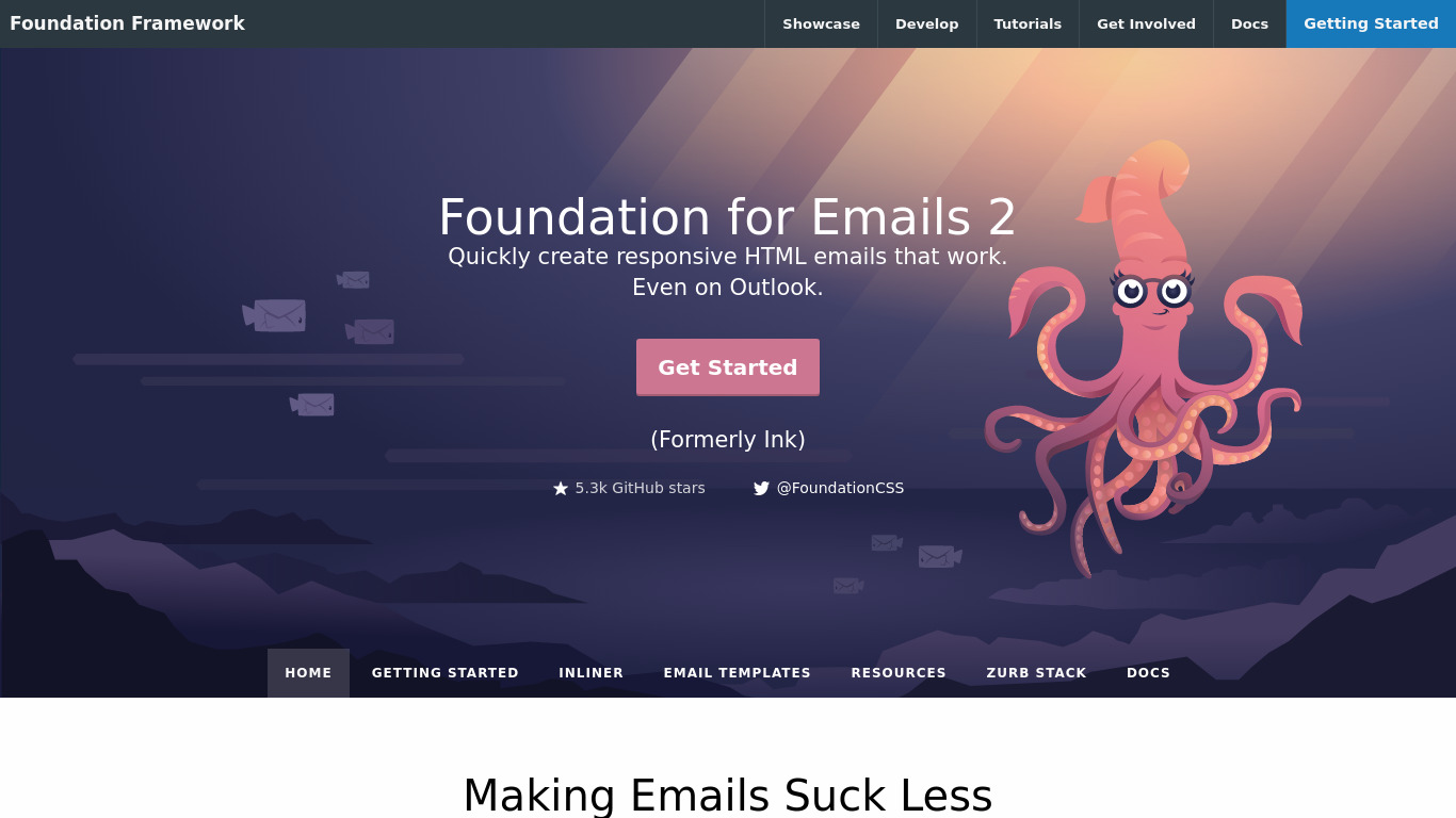 Foundation for Emails 2 Landing page