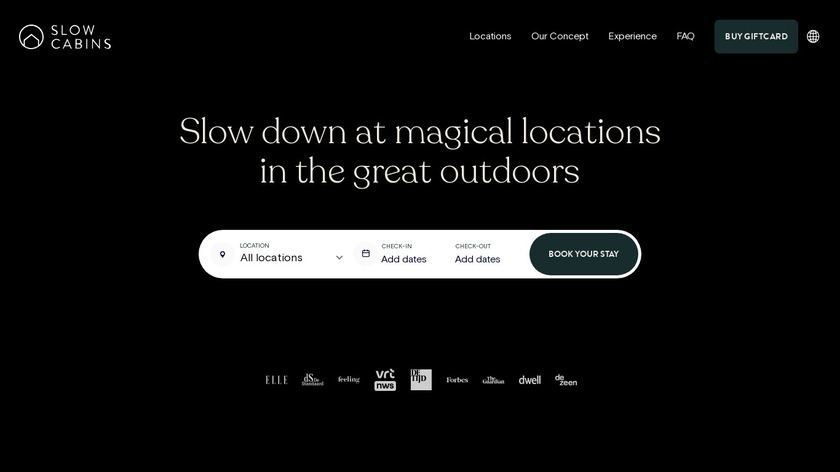 Slow Cabins Landing Page