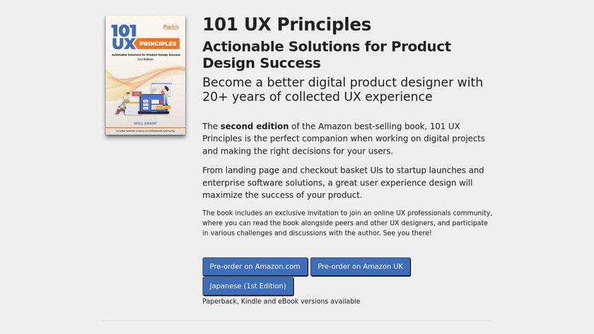 101 UX Principles Landing Page