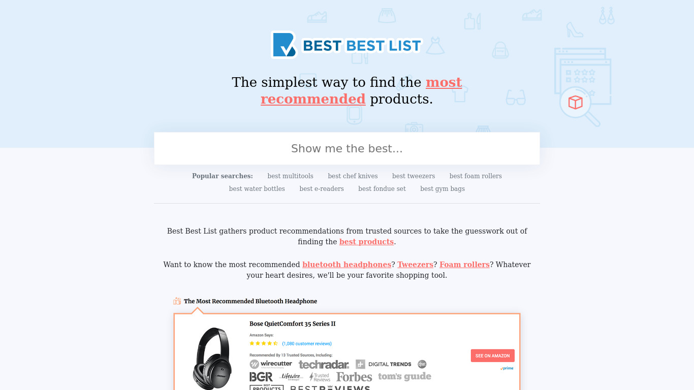 Best Best List Landing page