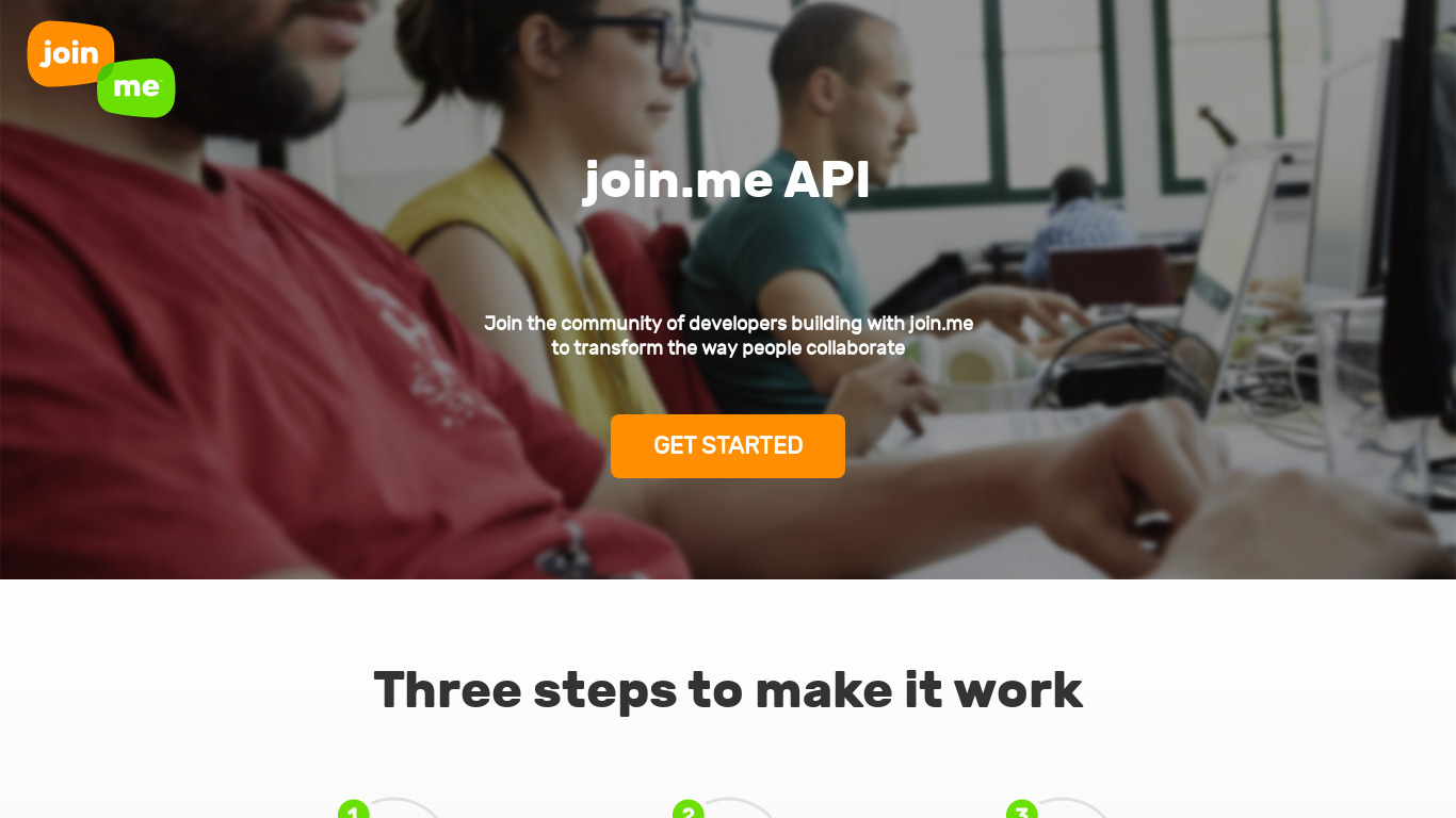 join.me button Landing page