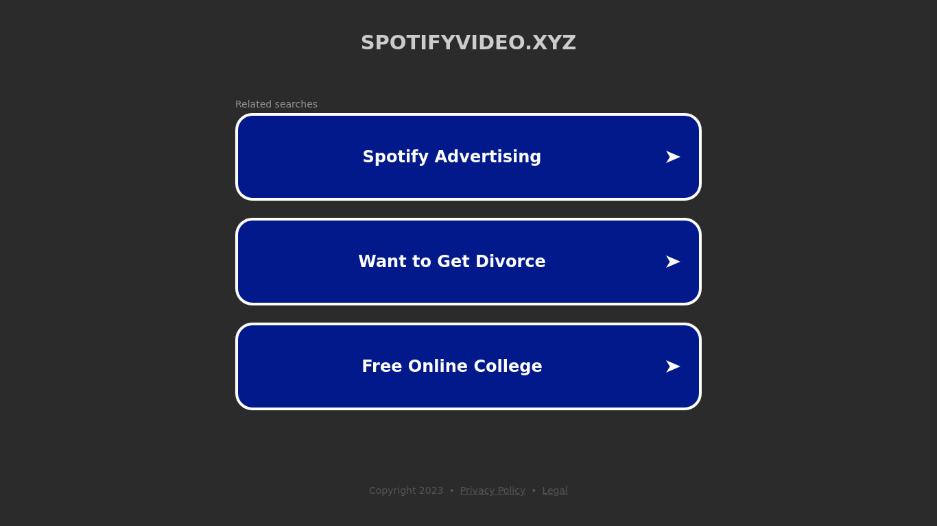 Spotify Video Landing page