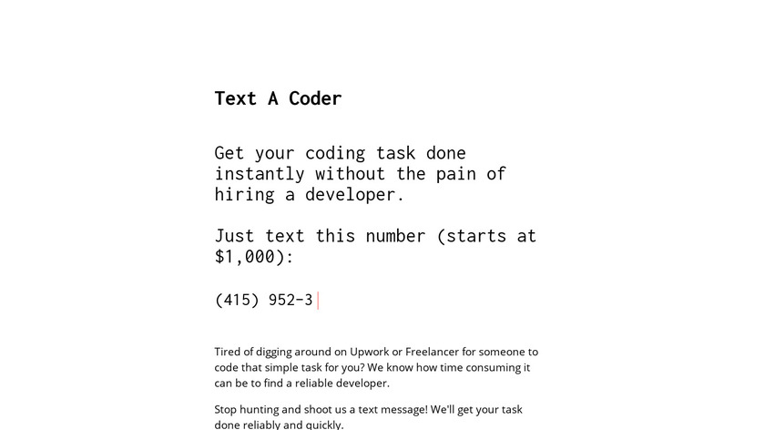 Text A Coder Landing Page