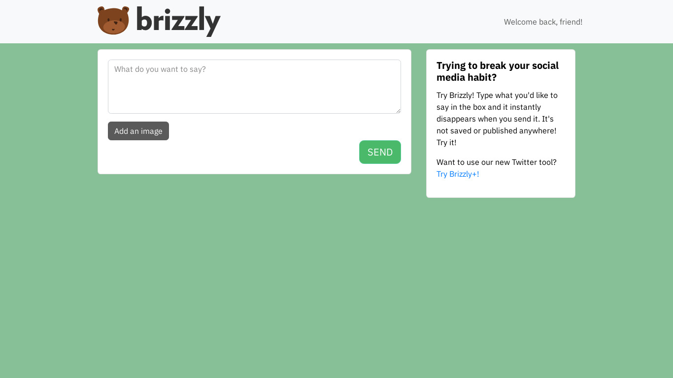 Brizzly Landing page