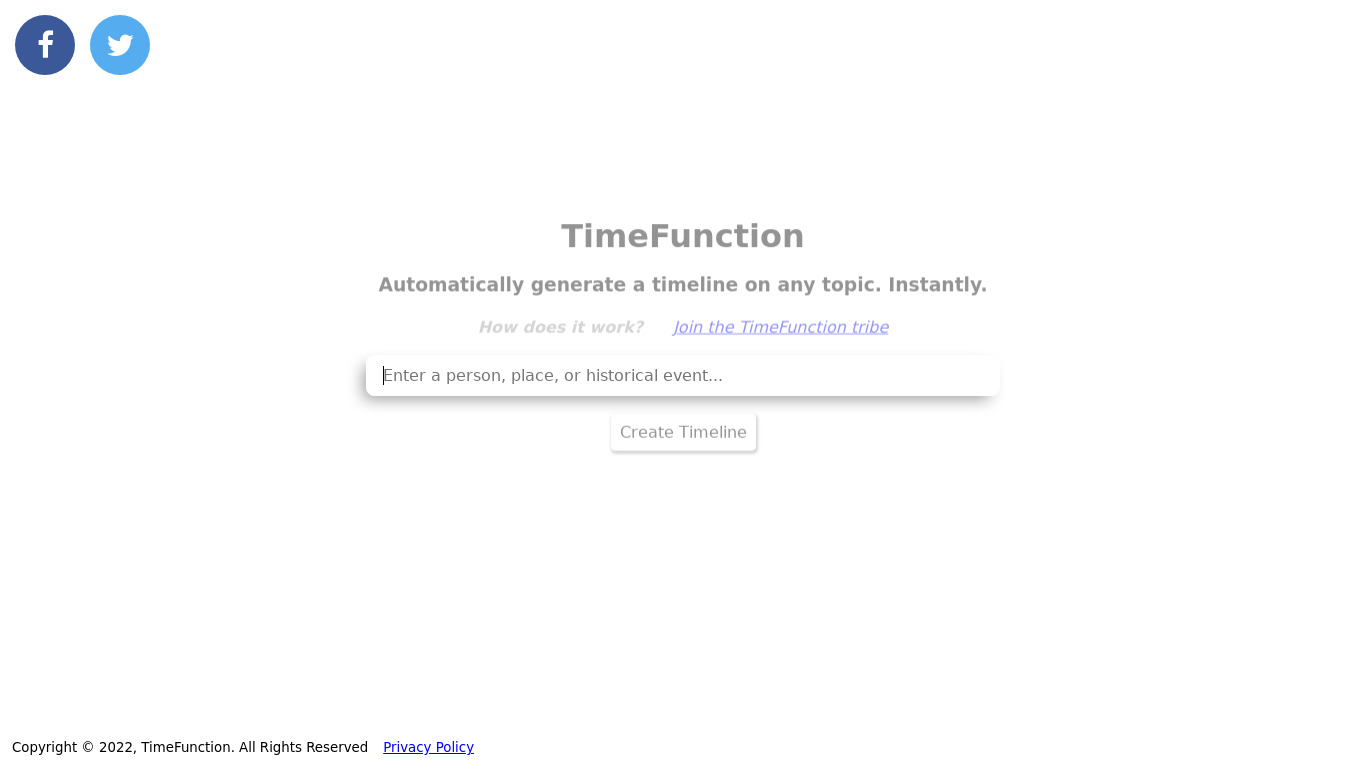 TimeFunction Landing page