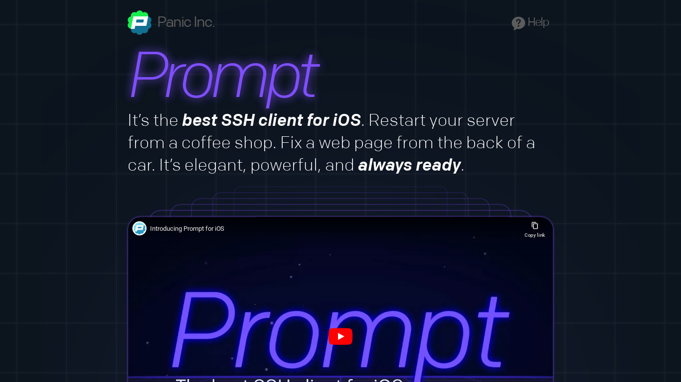 Prompt 2 by Panic Landing page