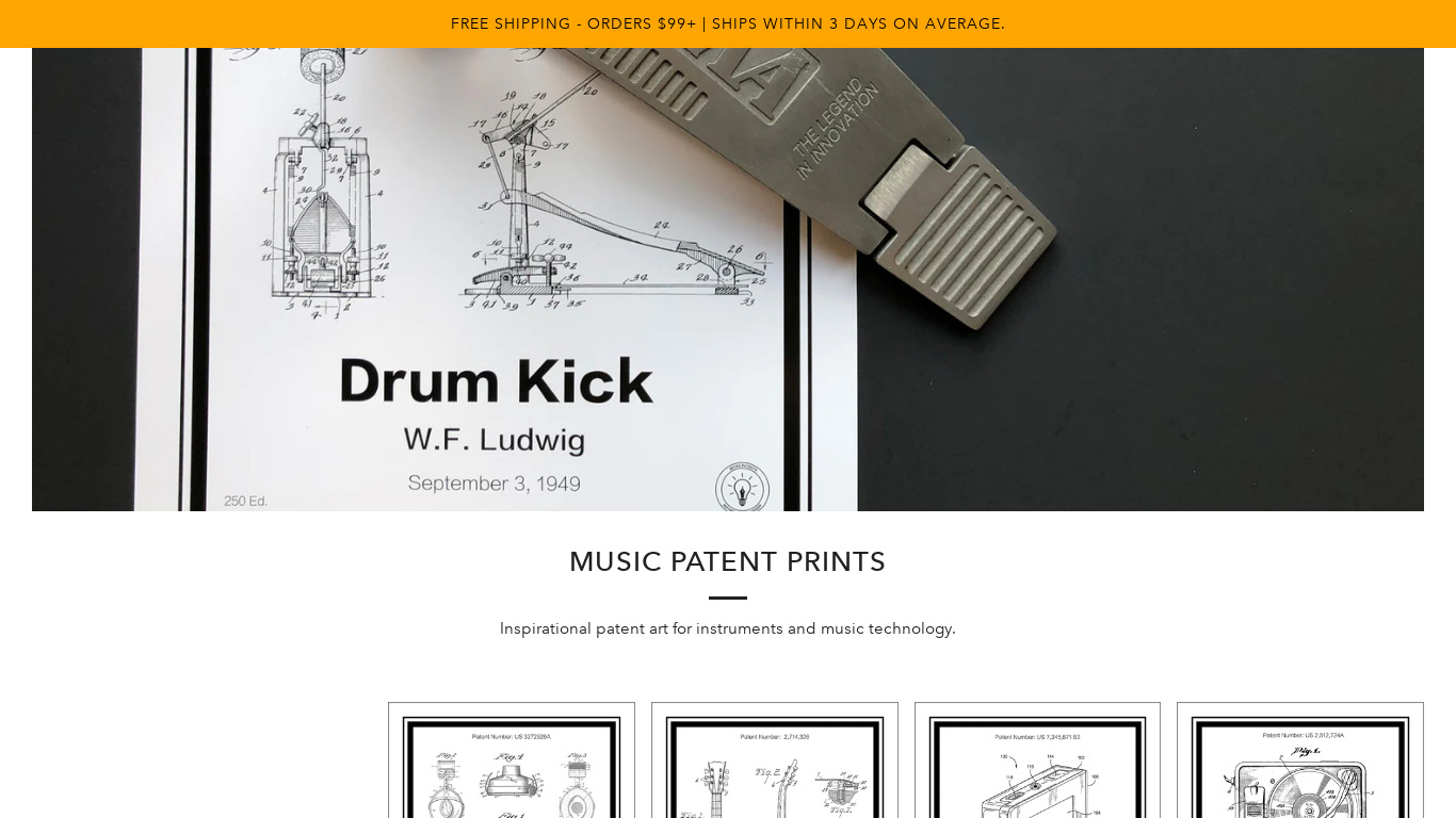 Retro Patents Landing page