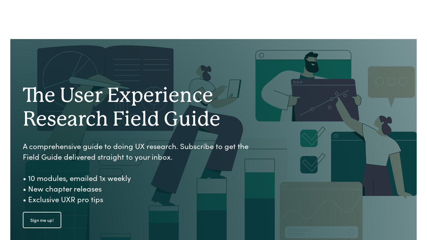 UX Research Field Guide Landing page