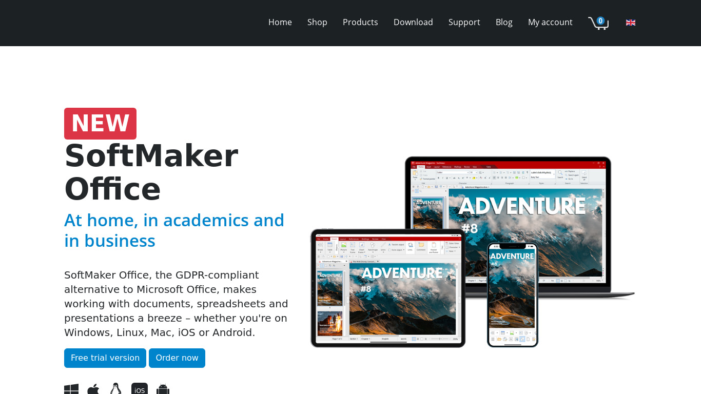 SoftMaker Office Landing page