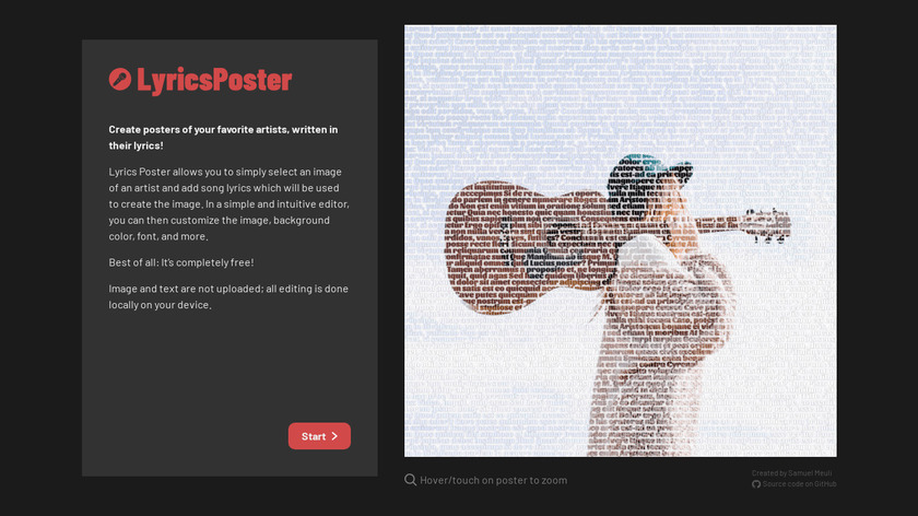 LyricsPoster Landing Page