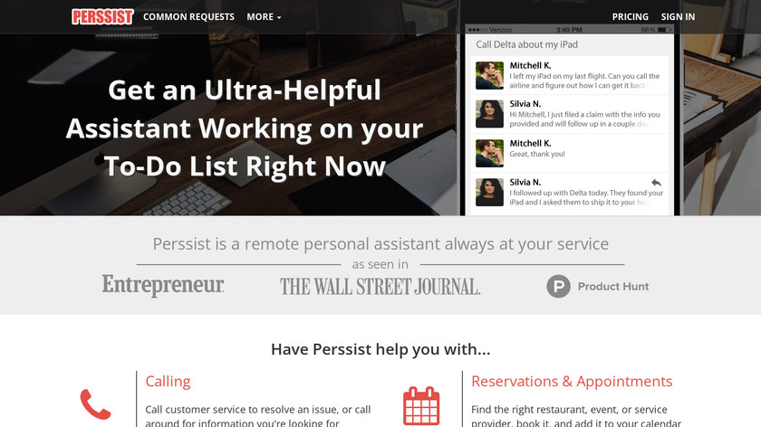 Perssist Virtual Assistants Landing Page