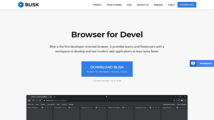 Blisk Browser Landing Page