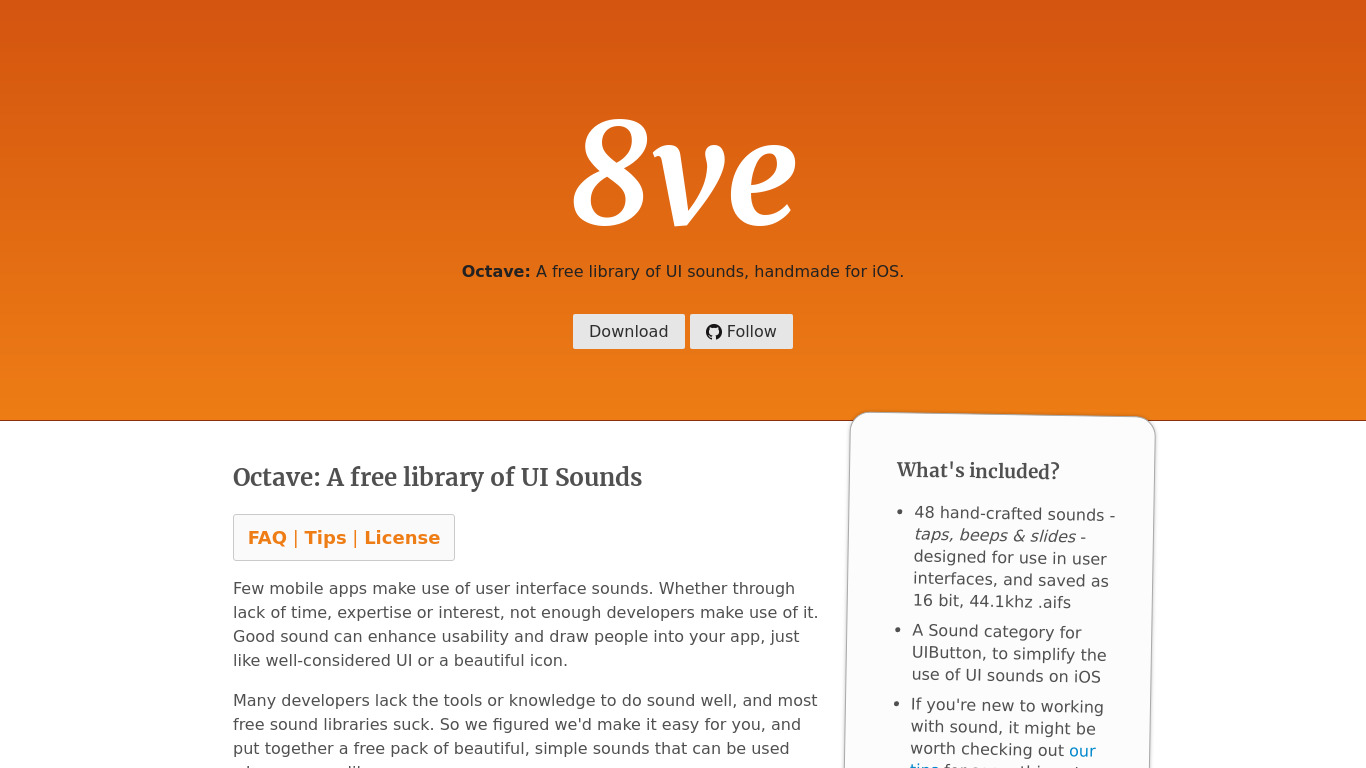 Octave Landing page
