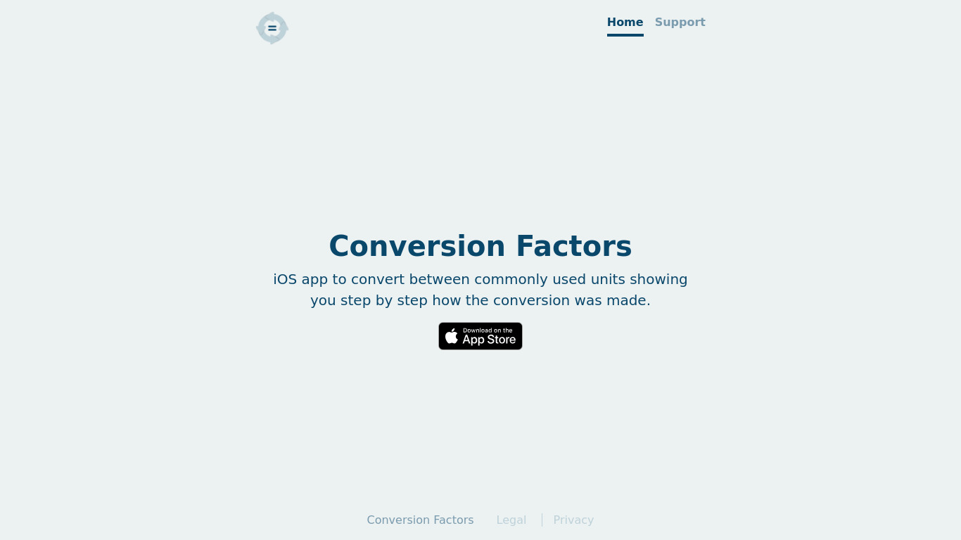 Conversion Factors Landing page