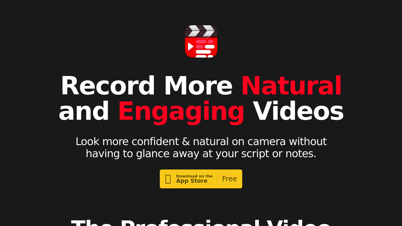 Video Teleprompter Landing page