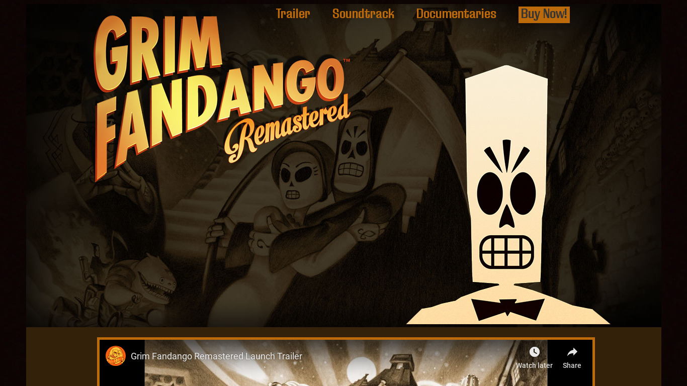 Grim Fandango Remastered Landing page