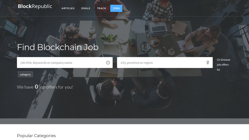 Blockchain Jobs from BlockRepublic Landing Page