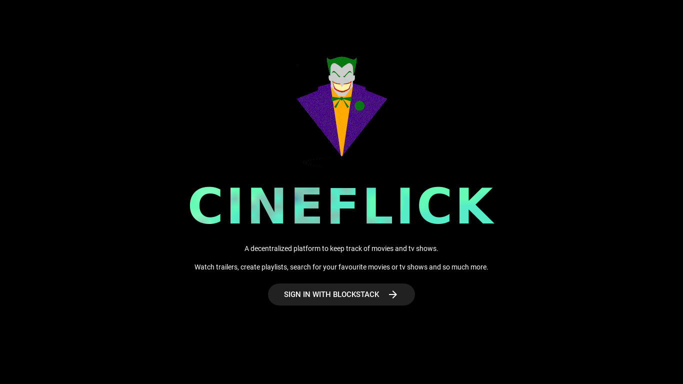cineflick.herokuapp.com CineFlick Landing page