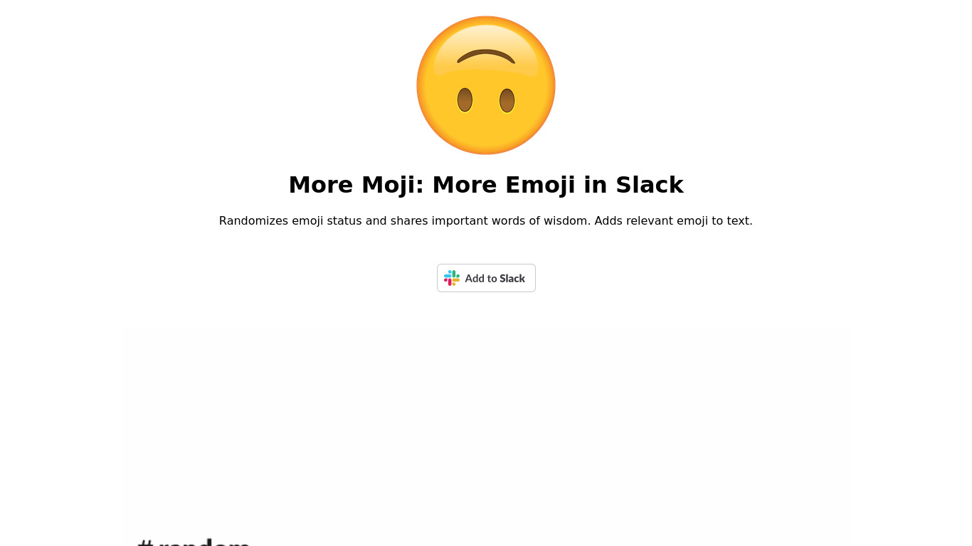 More Moji in Slack Landing page