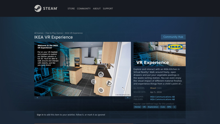 IKEA VR Experince Landing Page