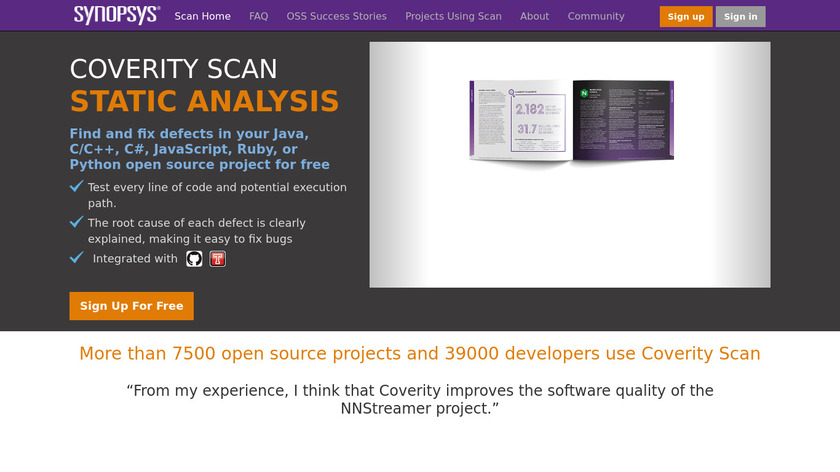 Coverity Scan Landing Page