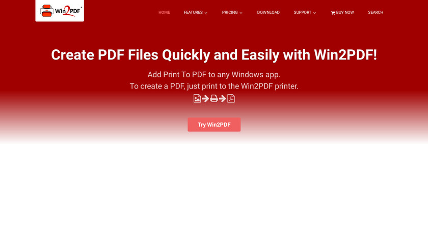 Win2PDF Landing Page