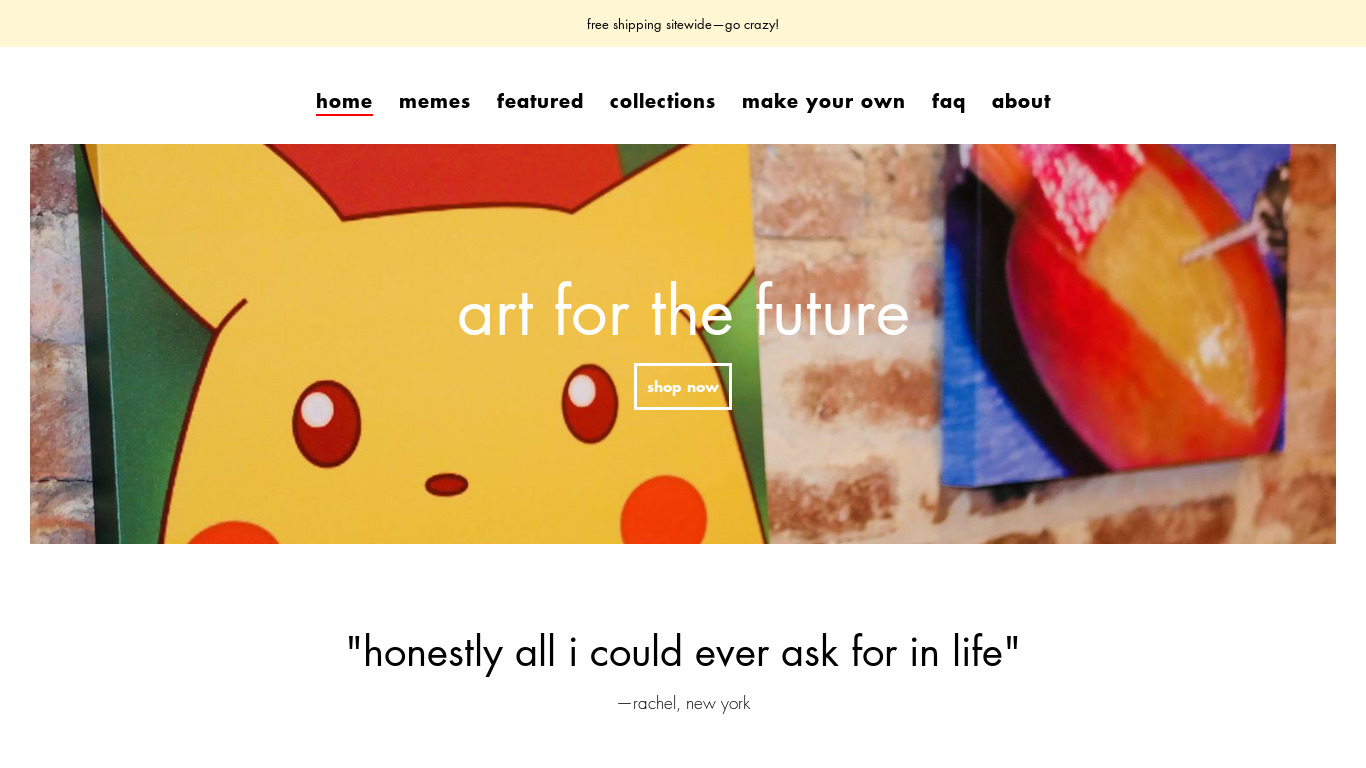 Memes on Canvas Landing page