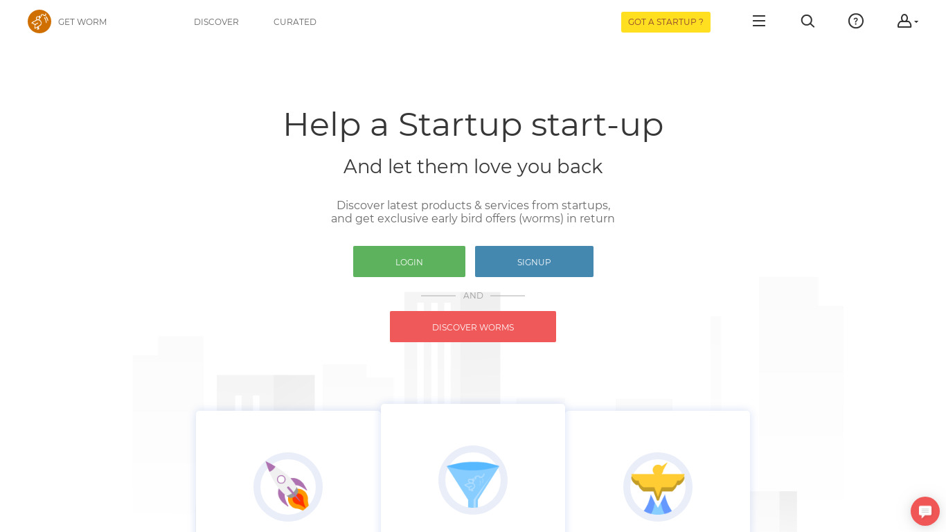 Get Worm Landing page