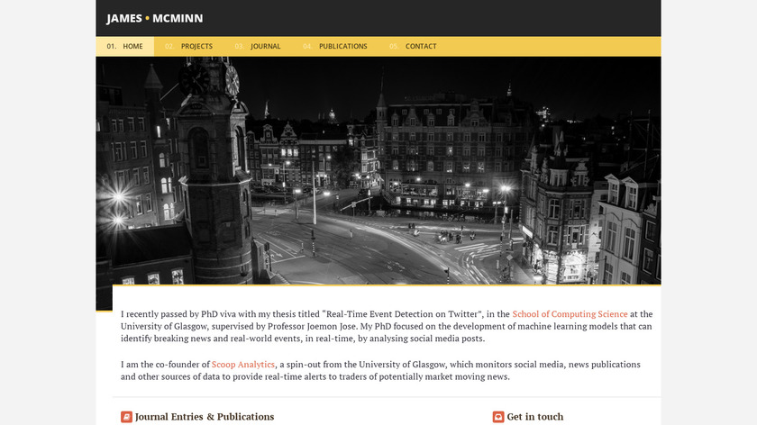 Jamesmcminn.com Writer Landing Page
