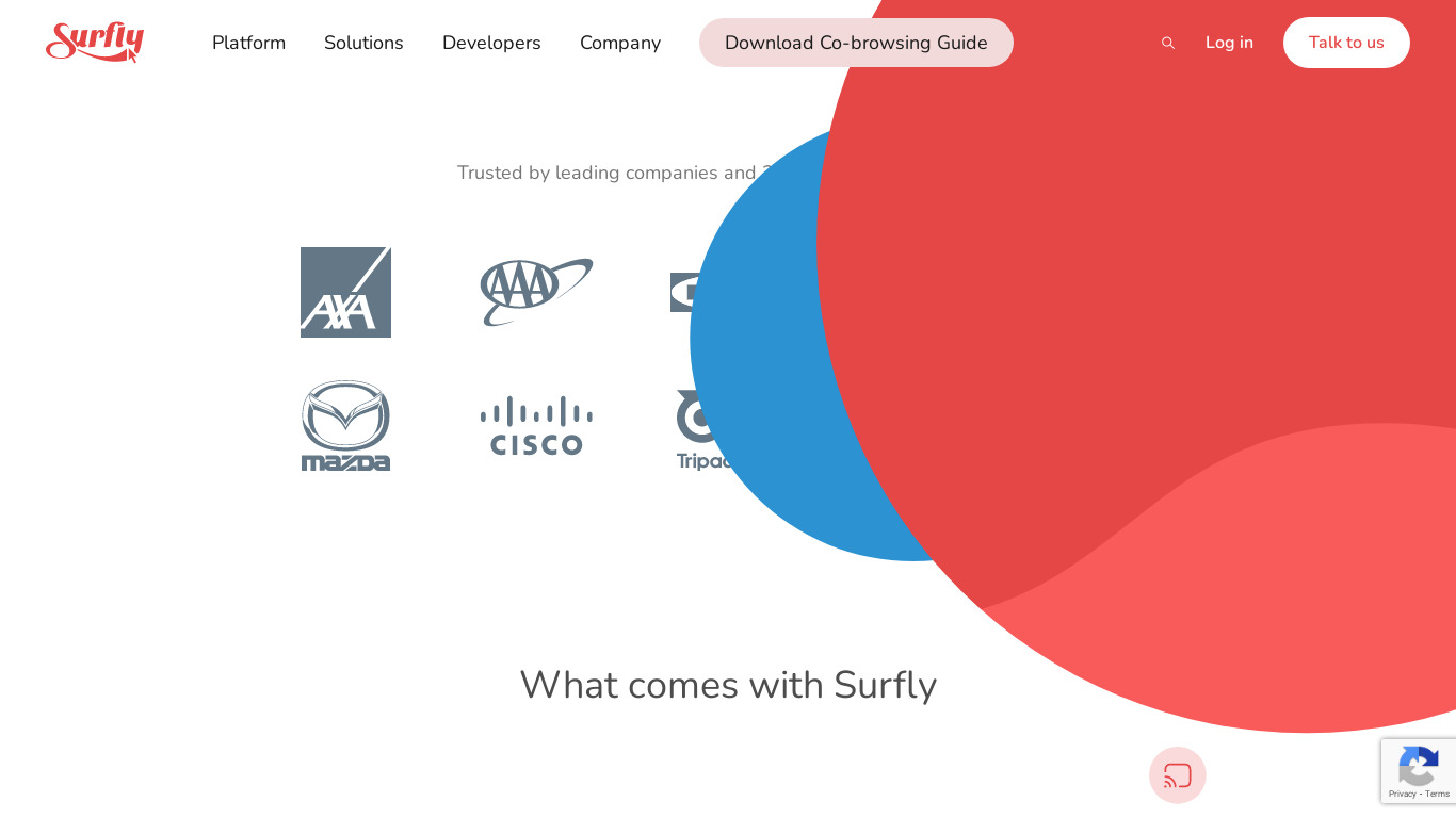 Surfly Landing page