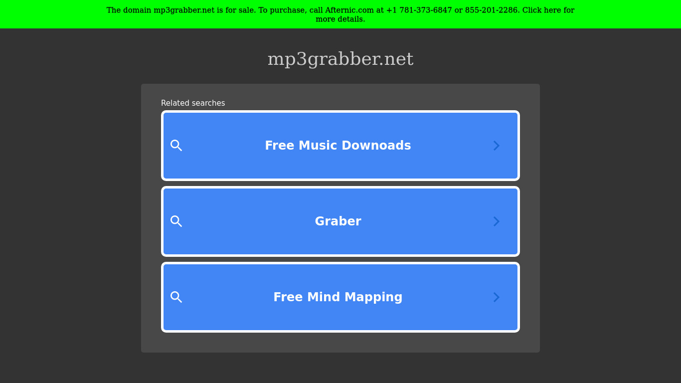 MP3 Grabber Landing page