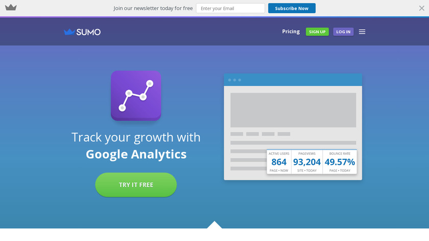 Google Analytics by SumoMe Landing Page