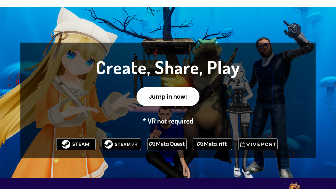 VRChat Landing page