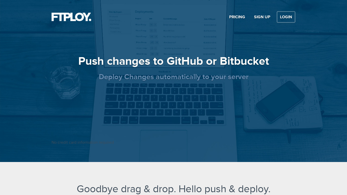 FTPloy Landing page