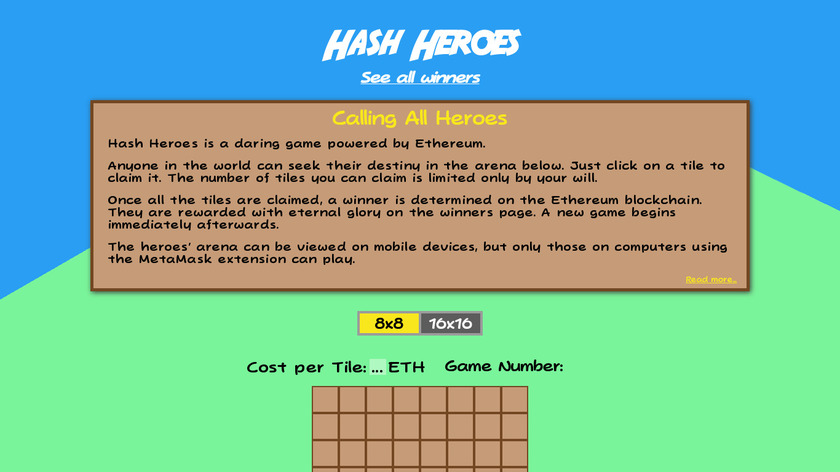 Hash Heroes Landing Page