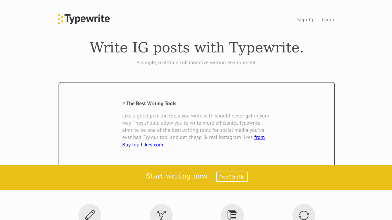 Typewrite Landing page