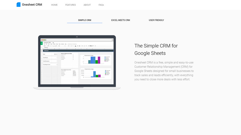 Onesheet CRM Landing Page