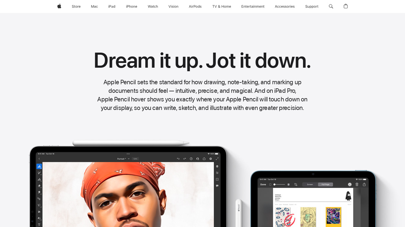 New Apple Pencil Landing page