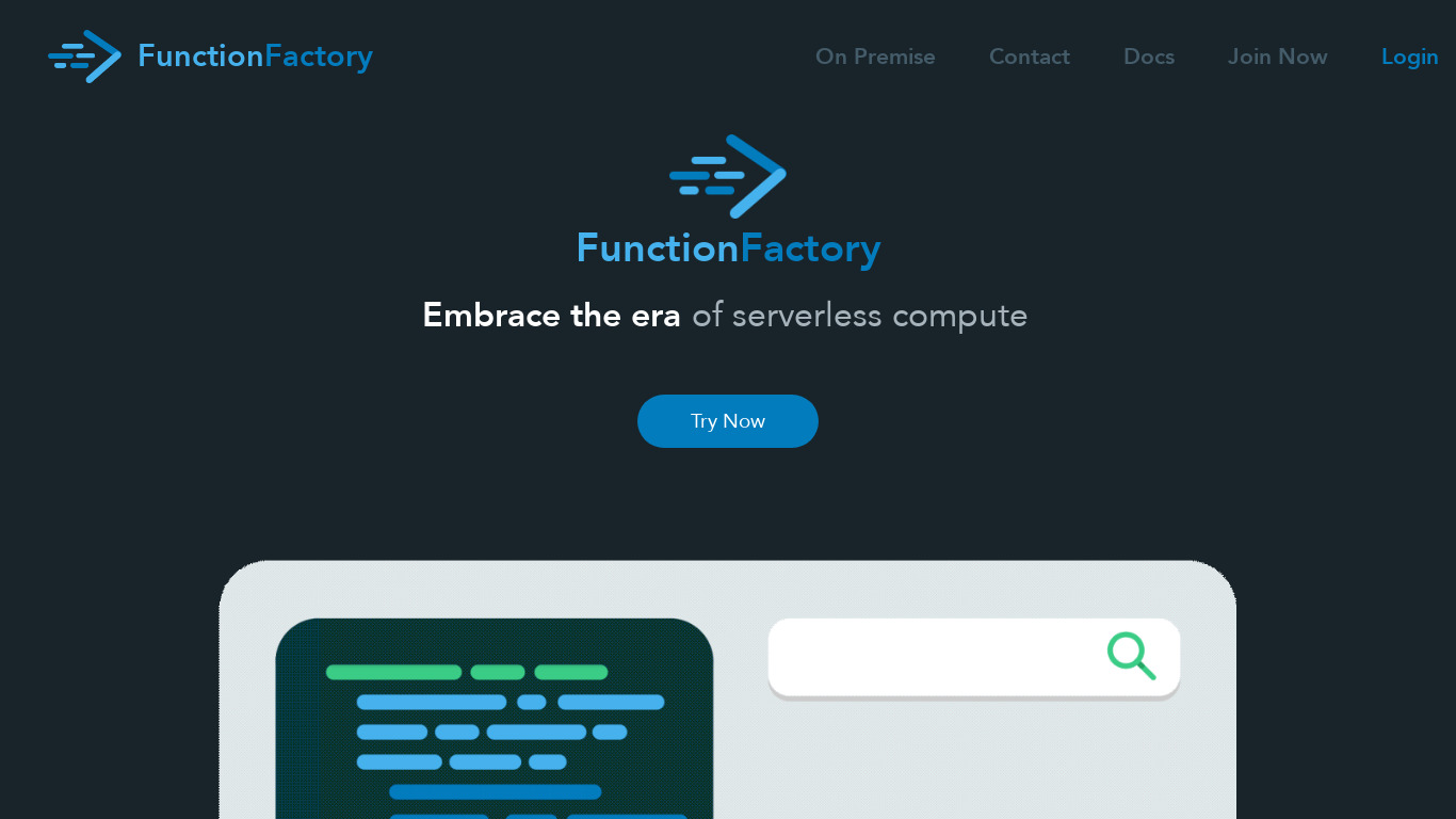 FunctionFactory Landing page