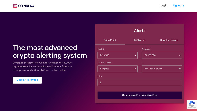 Coindera Landing Page